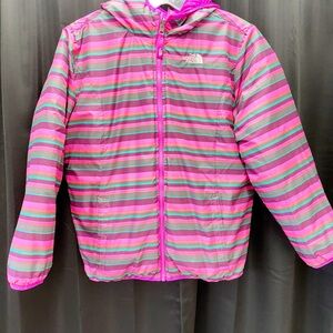 Girls Northface Striped Winter Jacket